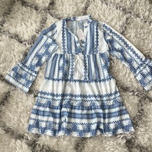 Blue and white summer dress or coverup